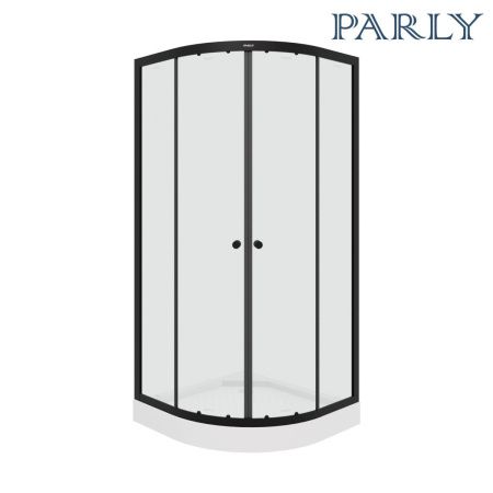 Душевой уголок Parly ZE911B 90х90 стекло прозрачное профиль черный с поддоном