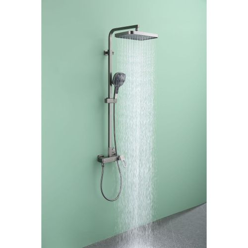 Душевая стойка Raglo R51.24.09 настенная цвет графит - фото 5