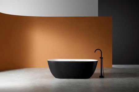 Ванна из искусственного камня Abber Frankfurt AM9941BW 170х75 отдельностоящая овальная с каркасом