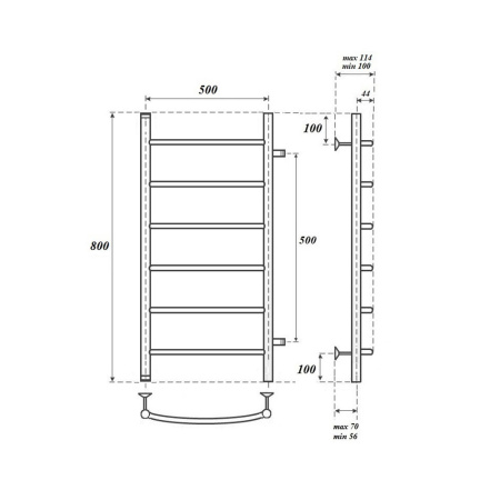 Полотенцесушитель Point Афина PN04558 53х80 водяной хром