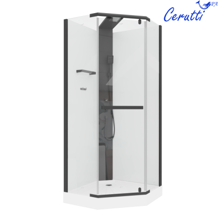Душевая кабина Cerutti SPA CHIKA901B 90х90 пятиугольная без крыши ориентация универсальная