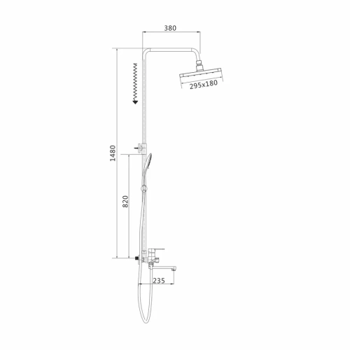 Душевая стойка Shevanik S8136F настенная цвет белый/хром - фото 3