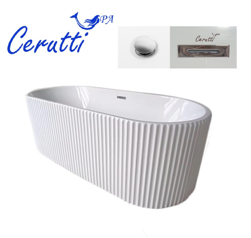 Ванна акриловая Cerutti SPA CT9330 170х75 отдельностоящая овальная - фото 4