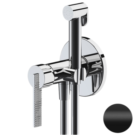 Гигиенический душ со смесителем Daniel ANC645BP4DC15 черный матовый