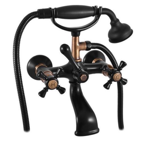 Смеситель для ванны и душа RavSlezak MORAVA RETRO MK359.5/2CMATSM настенный черный