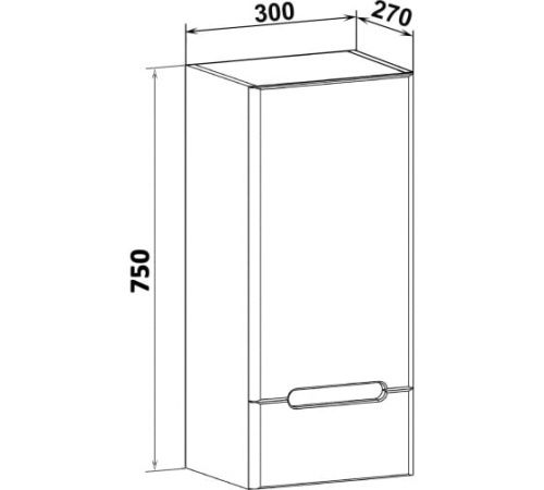 Шкаф Runo Парма 00-00001129 30х80 подвесной цвет белый - фото 5