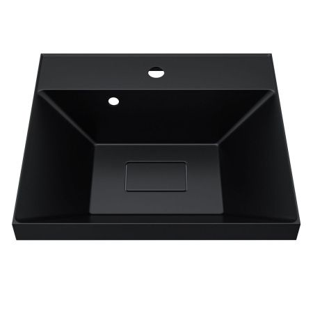 Раковина из искусственного камня Uperwood Classic New RClassicNew50bg 50х50 полувстраиваемая цвет черный