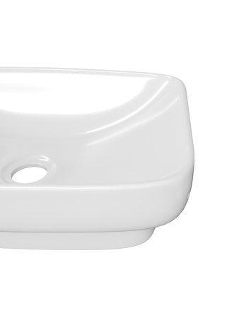 Раковина из сантехнического фарфора Teymi Solli T51245 51х39 полувстраиваемая цвет белый без отверстий под смеситель