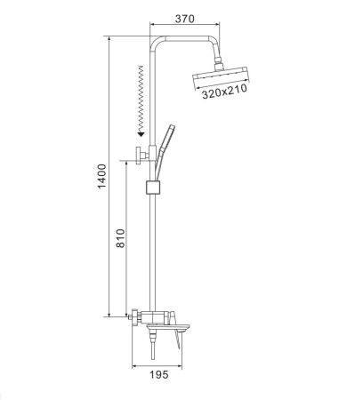 Душевая стойка Shevanik S4226G настенная цвет золото