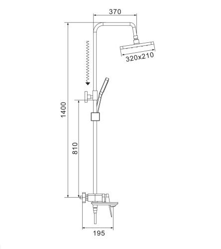 Душевая стойка Shevanik S4226G настенная цвет золотой сатин - фото 3