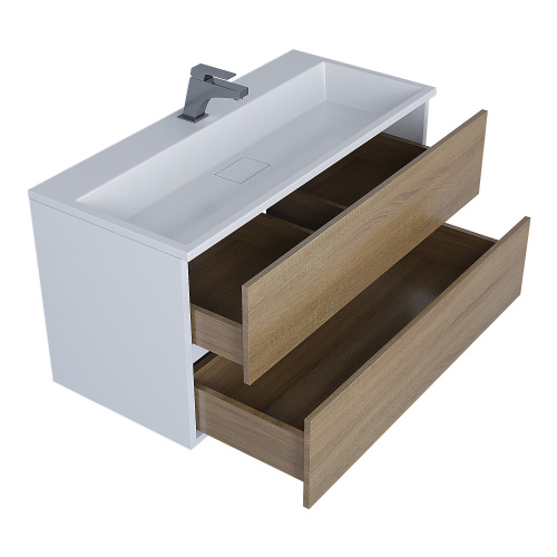 Раковина Uperwood Barsa 100 см 293020531 полувстраиваемая цвет белый - фото 4