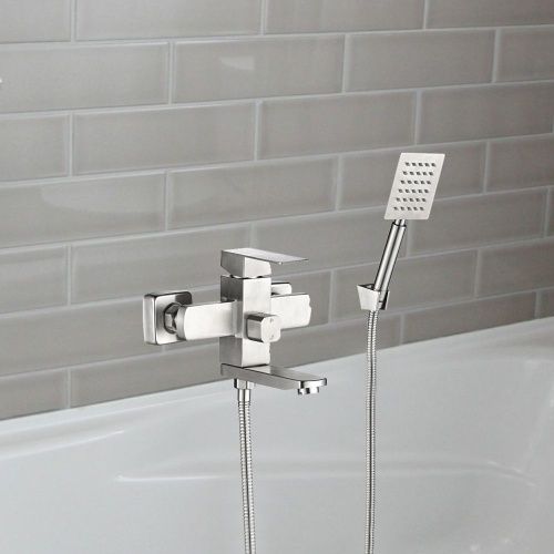 Смеситель для ванны WesnaArt Kubus KUB13-310 настенный сатин - фото 3