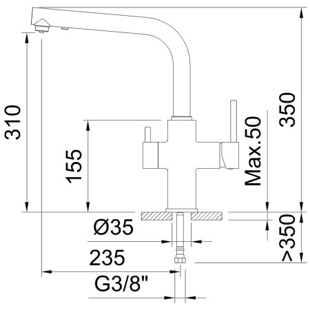 Смеситель для кухни Clever METALL FREE 61103 на раковину хром