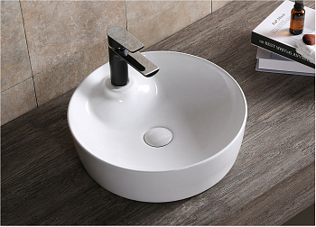 Раковина из сантехнического фарфора Cerutti SPA CR0090 44х44 накладная цвет белый 1 отверстие под смеситель