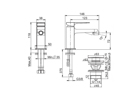 Смеситель Fima Carlo Frattini F3131CR на раковину хром