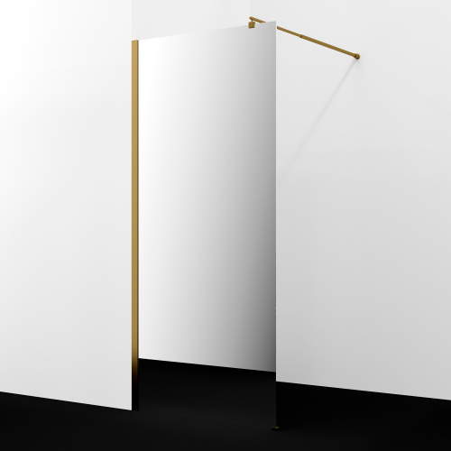 Душевая перегородка WasserKRAFT Rur 30W 30W39BG-MR 90х200 стекло зеркальное профиль золото матовое - фото 2