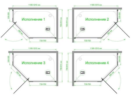 Душевой уголок Royal Bath TR RB1280TR-C 120х80 стекло матовое профиль белый без поддона