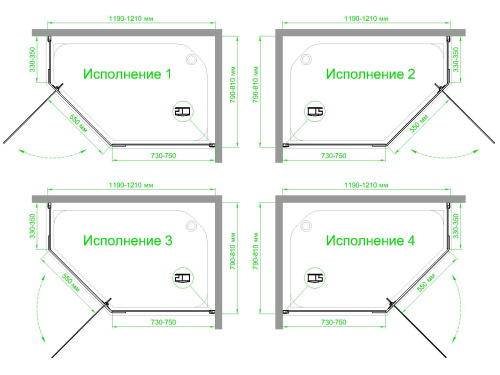 Душевой уголок Royal Bath TR RB1280TR-C-BL 80х120 стекло матовое профиль черный без поддона - фото 4