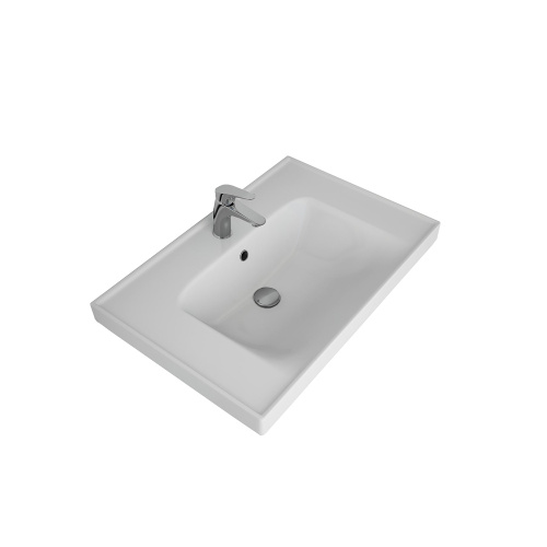 Раковина керамическая Dreja Grace 641600 71х47 подвесная цвет белый 1 отверстие под смеситель - фото 4