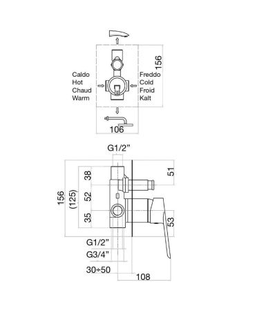 Смеситель для ванны и душа Fiore Kevon 81NN7517 встраиваемый в стену черный
