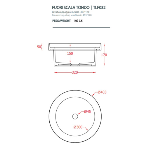 Раковина Artceram Fuori Scala 40 см TFL032 01 00 встраиваемая цвет белый - фото 2