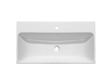 Раковина из искусственного камня Эстет Малибу ФР-00014943 80х50 накладная цвет белый 1 отверстие под смеситель