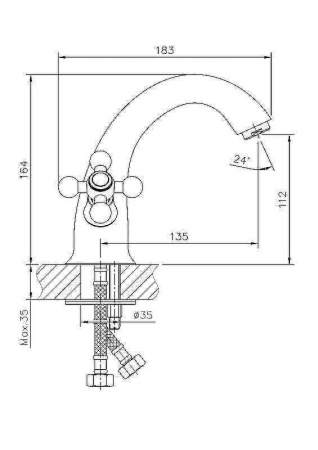 Cмеситель Haiba HB1019-5 на раковину сатин
