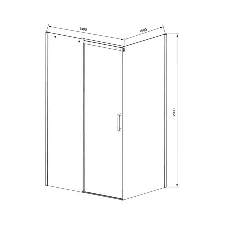 Душевой уголок Vincea Dice VSR-4D1014CLB 140х100 стекло прозрачное профиль черный без поддона