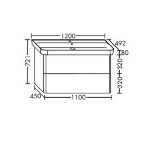 Тумба с раковиной Burgbad Iveo SFEN120F2833G0161C0001*1 120х49х72 подвесная цвет белый глянцевый - фото 2