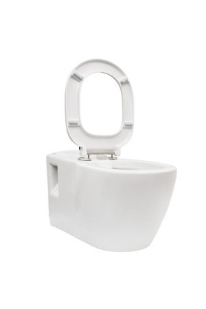 Унитаз для инвалидов подвесной Dstrana AID 4623-А белый с сиденьем безободковый каскадный смыв