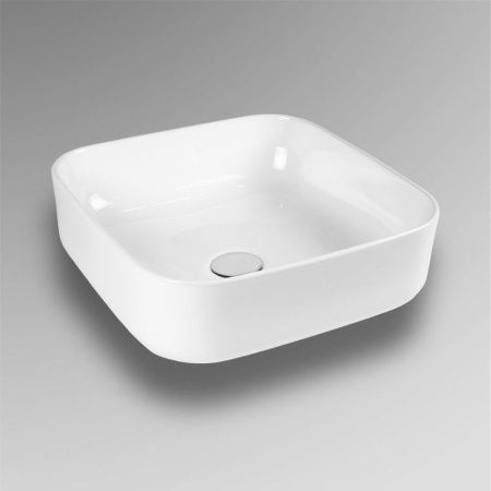 Раковина из сантехнического фарфора Bond Cube S57-380 40х40 накладная цвет белый без отверстий под смеситель