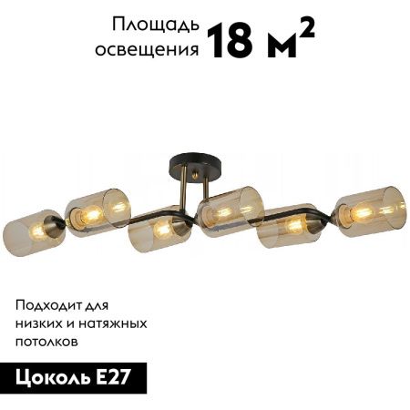 Люстра потолочная Illumico IL8148-6COU-79 BK BR Bice