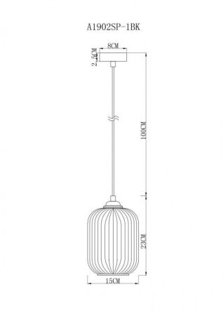 Светильник подвесной Arte Lamp ARWEN (АРВЕН) A1902SP-1BK