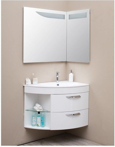 Зеркало в ванную De Aqua Трио Люкс 184504 89х86 цвет белый - фото 2