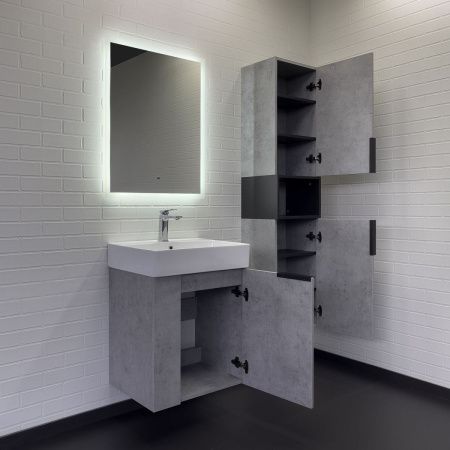 Тумба с раковиной Comforty Асти 00-00019191CF 60х50 подвесная цвет серый