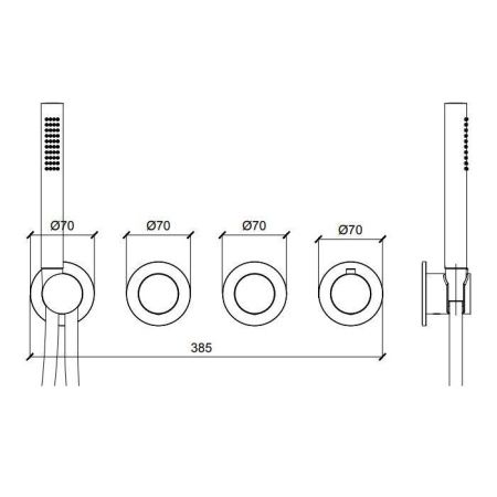 Смеситель для душа Almar Modular PUSH E180433.GM встраиваемый в стену оружейная сталь (внешняя часть) с термостатом
