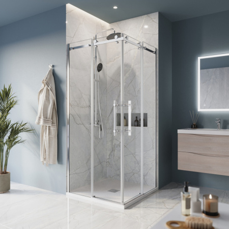 Душевой уголок BelBagno MARINO MARINO-A-2-100-C-CR стекло прозрачное 8 мм