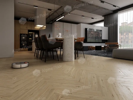 Ламинат Alpine Floor Herringbone 8 Pro New LF102-1 Дуб Лион толщина 0.8 см 33 класс 606х101