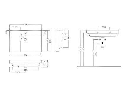 Раковина из сантехнического фаянса Hatria GRANDANGOLO Y0YD01 80х50 подвесная цвет белый
