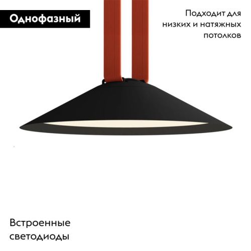Трековый однофазный светильник Denkirs Belty flow (Белты флов) DK5564-BK - фото 2
