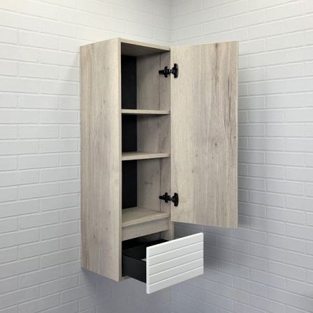 Шкаф-пенал Comforty Страсбург 00-00006574CF 40х110 подвесной цвет белый/бежевый