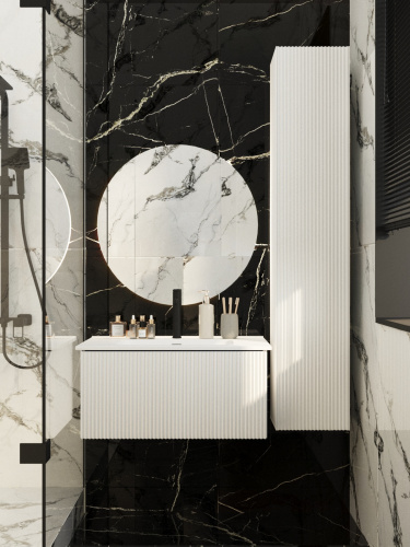 Тумба под раковину La Fenice Terra FNC-01-TER-B-80 79х45х35 подвесная цвет белый матовый - фото 4