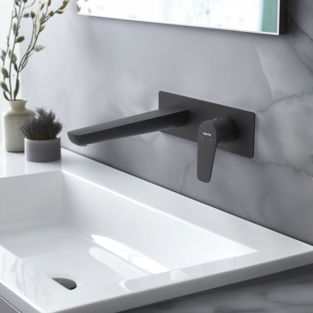 Смеситель Aquatek БЕТТА AQ1113MB встраиваемый в стену черный матовый без термостата