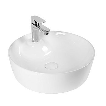 Раковина из сантехнического фарфора Bond Circle S03-430 44х44 накладная цвет белый глянцевый 1 отверстие под смеситель