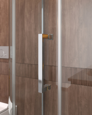 Душевой уголок Cezares MOLVENO MOLVENO-R-11-90+20-C-Cr-IV 110х110 стекло прозрачное профиль хром глянцевый без поддона