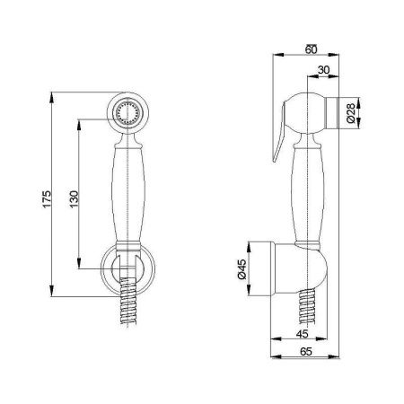 Гигиеническая лейка D-Lin D61045-A цвет черный