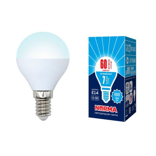 Лампа светодиодная Volpe LED-G45 LED-G45-7W/NW/E14/FR/NR картон - фото 2