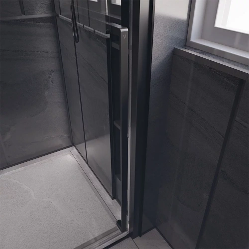 Душевая дверь Veconi Premium Trento PTD30-B-150-01-C4 150х200 стекло прозрачное профиль черный матовый - фото 3