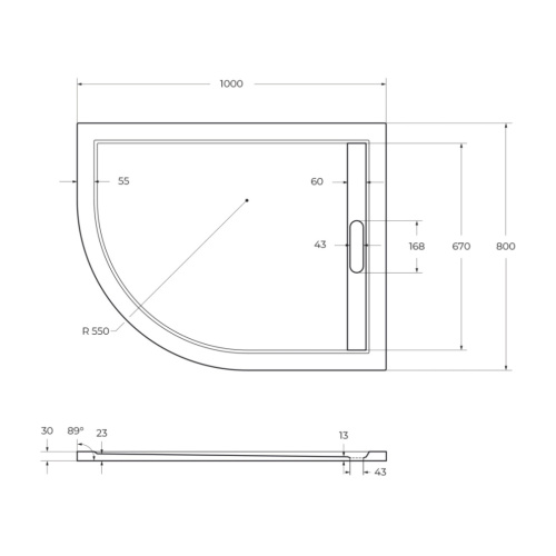 Душевой поддон Cezares TRAY-AS-RH-100/80-30-W-R 100х80 искусственный мрамор белый - фото 2