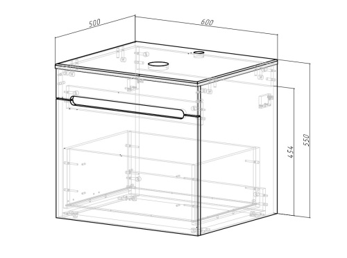 Тумба под раковину Sintesi STL.W7025 60х55х50 подвесная цвет белый - фото 4